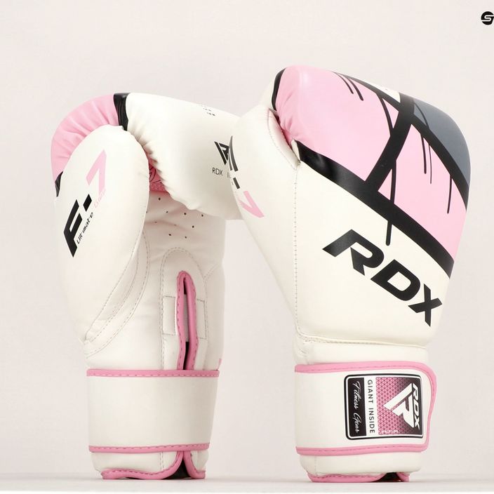 Рукавиці боксерські жіночі RDX BGR-F7 біло-рожеві BGR-F7P 13