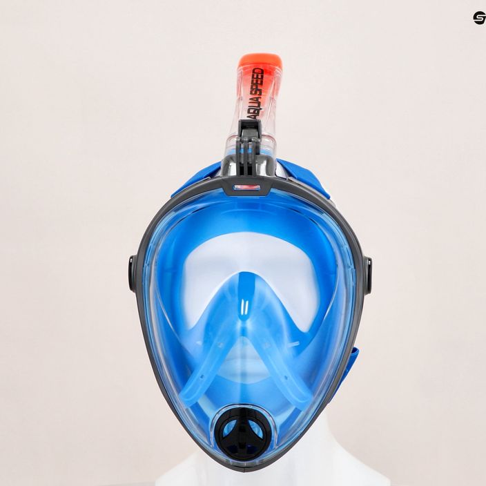 Повнолицева маска для снорклінгу AQUA-SPEED Spectra 2.0 сіра/блакитна 7
