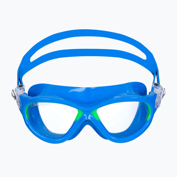 Маска для плавання дитяча Cressi Mini Cobra light blue/lime 2