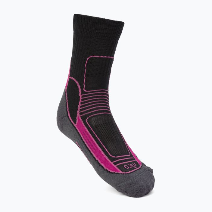 Шкарпетки трекінгові жіночі Mico Medium Weight Crew Hike Extra Dry сіро-рожеві CA03022