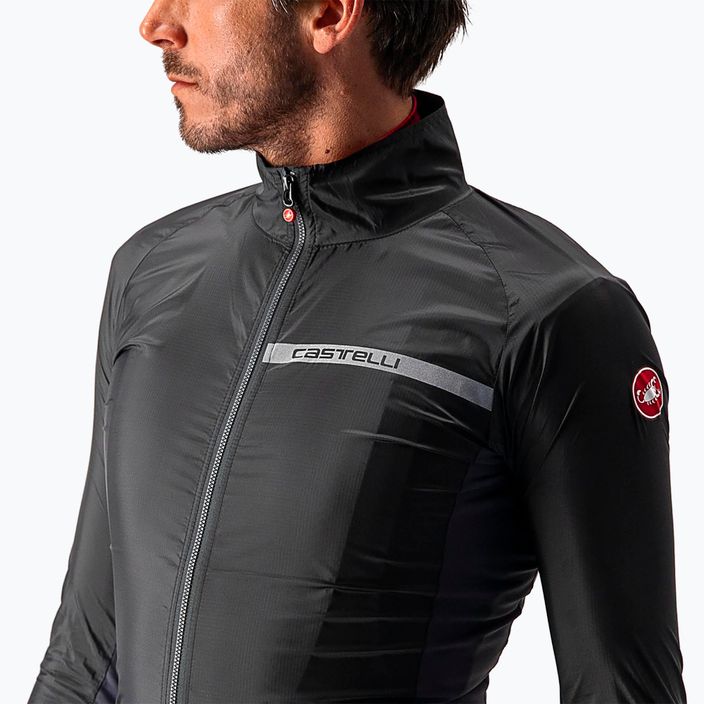Чоловіча велосипедна куртка Castelli Squadra Stretch світло-чорна/темно-сіра 4
