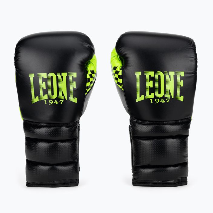 Рукавиці боксерські LEONE 1947 Carbon22 чорно-зелені GN222