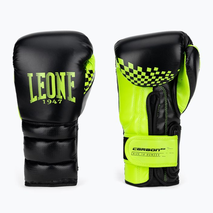 Рукавиці боксерські LEONE 1947 Carbon22 чорно-зелені GN222 3