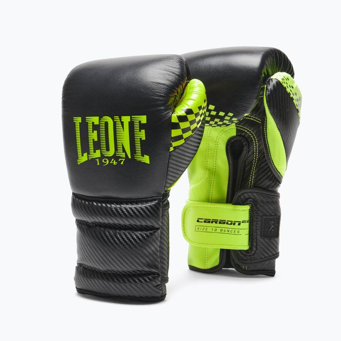 Рукавиці боксерські LEONE 1947 Carbon22 чорно-зелені GN222 7