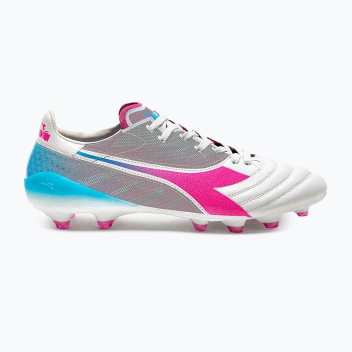Чоловічі футбольні бутси Diadora Brasil Elite Veloce GR ITA LPX білий/рожевий флуоресцентний/синій флуоресцентний 11
