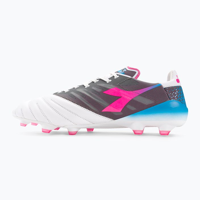 Чоловічі футбольні бутси Diadora Brasil Elite Veloce GR ITA LPX білий/рожевий флуоресцентний/синій флуоресцентний 10