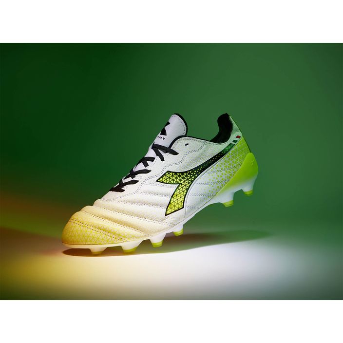 Чоловічі футбольні бутси Diadora Brasil Elite Tech GR ITA LPX білі/чорні/флуо жовті 22