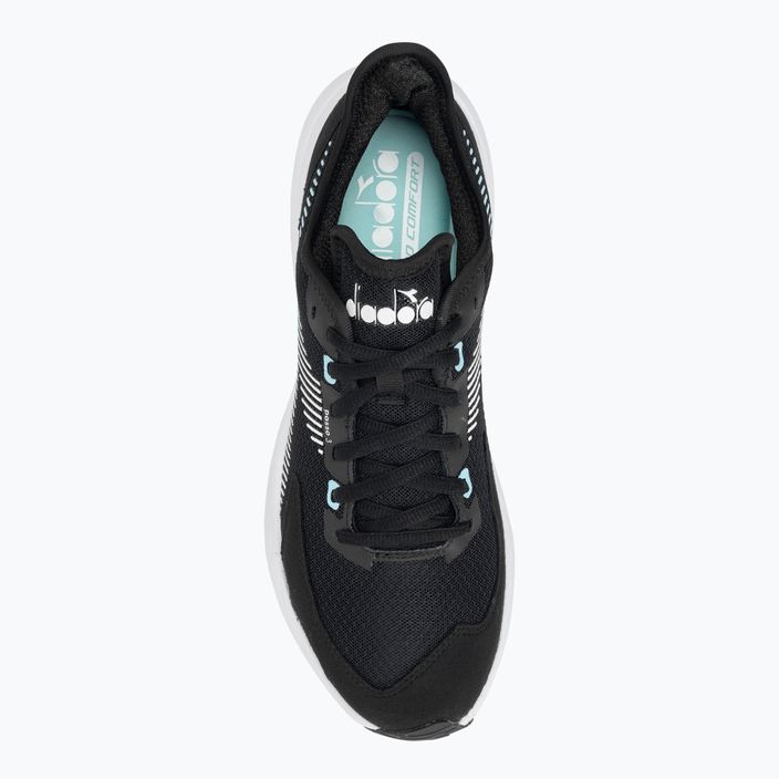 Жіночі бігові кросівки Diadora Passo 3 чорний/білий/блакитний аруба 6