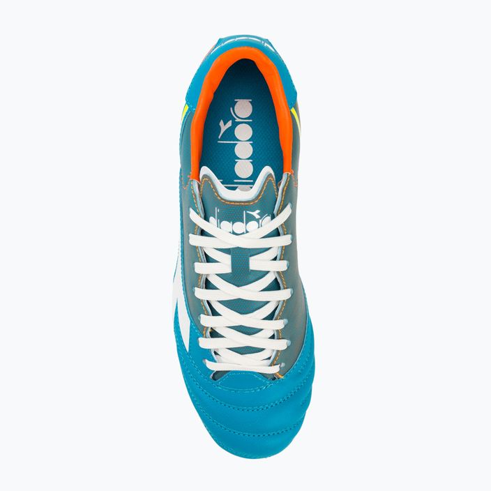 Чоловічі футбольні бутси Diadora Brasil Elite Veloce GR LPU сині флуоресцентні / білі / помаранчеві 5