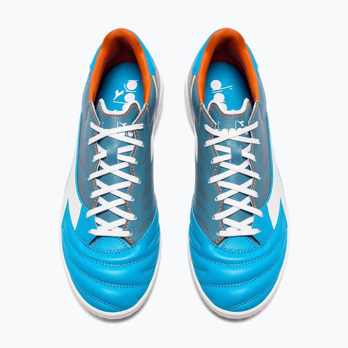 Чоловічі футбольні бутси Diadora Brasil Elite Veloce GR TFR сині флуоресцентні/білі/помаранчеві 11