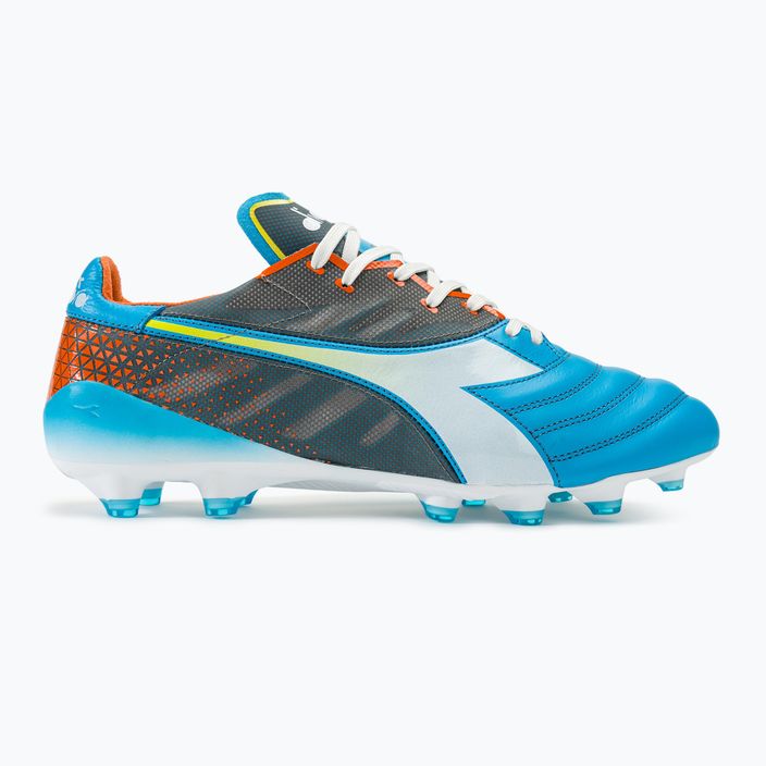 Чоловічі футбольні бутси Diadora Brasil Elite Veloce GR ITA LPX сині флуоресцентні / білі / помаранчеві 2