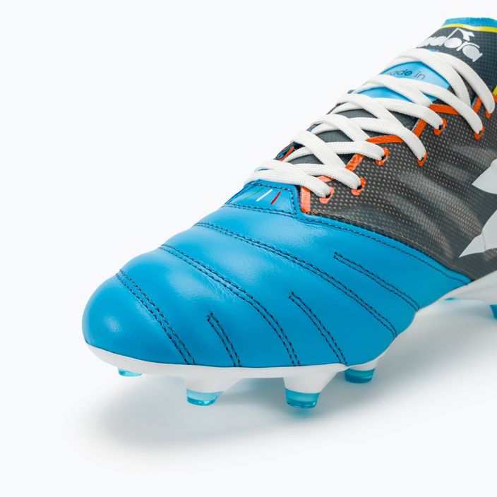 Чоловічі футбольні бутси Diadora Brasil Elite Veloce GR ITA LPX сині флуоресцентні / білі / помаранчеві 7
