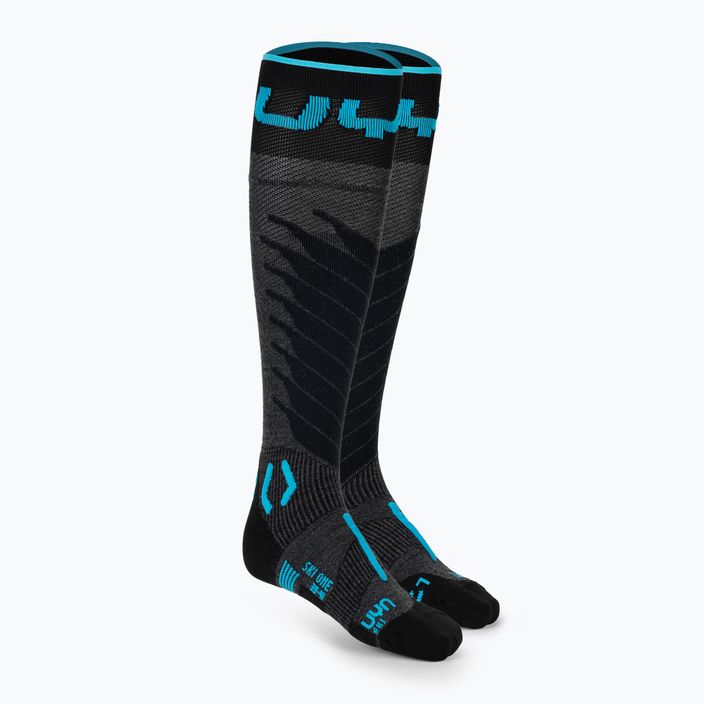 Шкарпетки гірськолижні чоловічі UYN Ski One Merino anthracite/turquoise