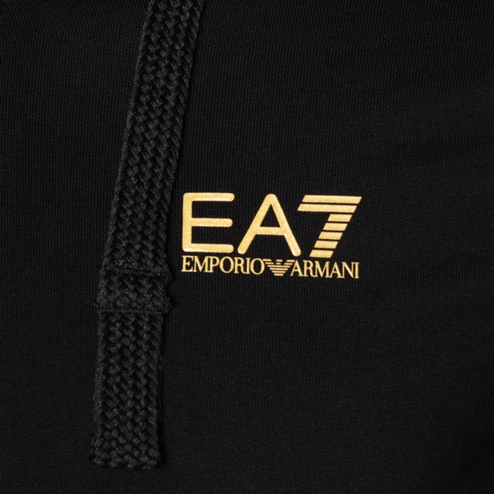 Чоловічий світшот EA7 Emporio Armani Train Core ID Hoodie FZ Coft чорний/золотий з логотипом 3