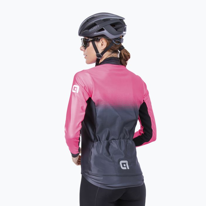 Куртка велосипедна жіноча Alé Gradient rosa fl nero/fl.pink black 2