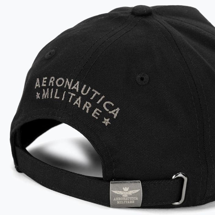 Чоловіча бейсболка Aeronautica Militare Basic з металевим реактивним орлом чорного кольору 4