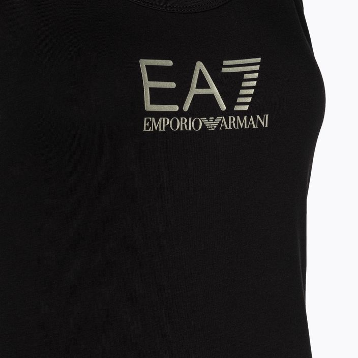 Жіноча майка EA7 Emporio Armani Train Shiny black / логотип світло-золотий 3