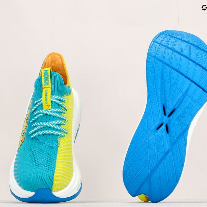 Кросівки для бігу жіночі HOKA Carbon X 3 блакитно-жовті 1123193-CEPR 14