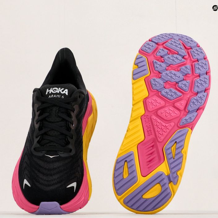 Кросівки для бігу жіночі HOKA Arahi 6 чорно-рожеві 1123195-BPYR 12
