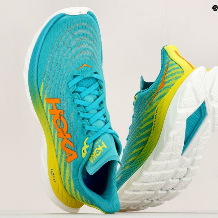 Кросівки для бігу жіночі HOKA Mach 5 блакитно-жовті 1127894-CEPR 12