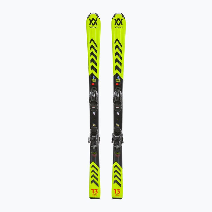 Дитячі гірські лижі Völkl Racetiger Junior Yellow + 7.0 VMotion Jr жовті/чорні