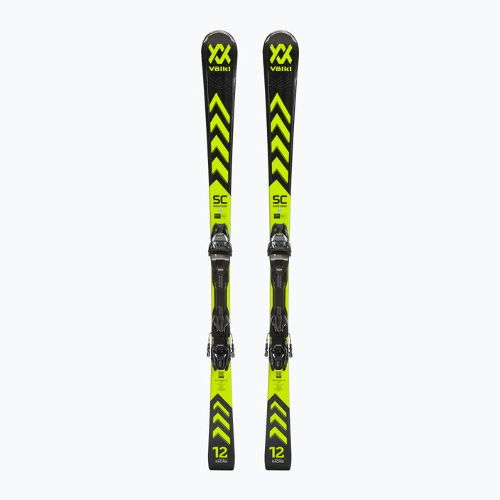 Гірські лижі Völkl Racetiger SC Black + vMotion 10 GW чорно-жовті