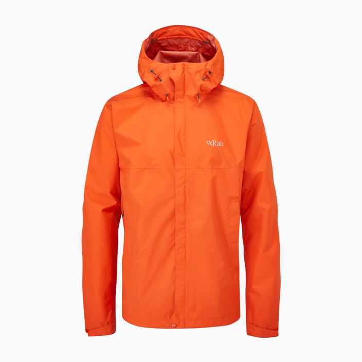 Куртка дощовик чоловіча Rab Downpour Eco помаранчева QWG-82 5