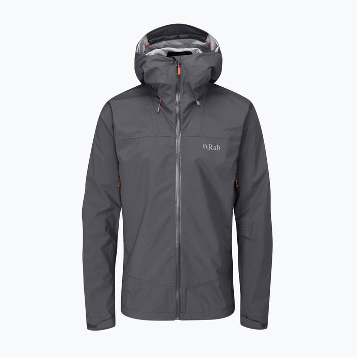 Куртка дощовик чоловіча Rab Downpour Plus 2.0 сіра QWG-78-GRH 2