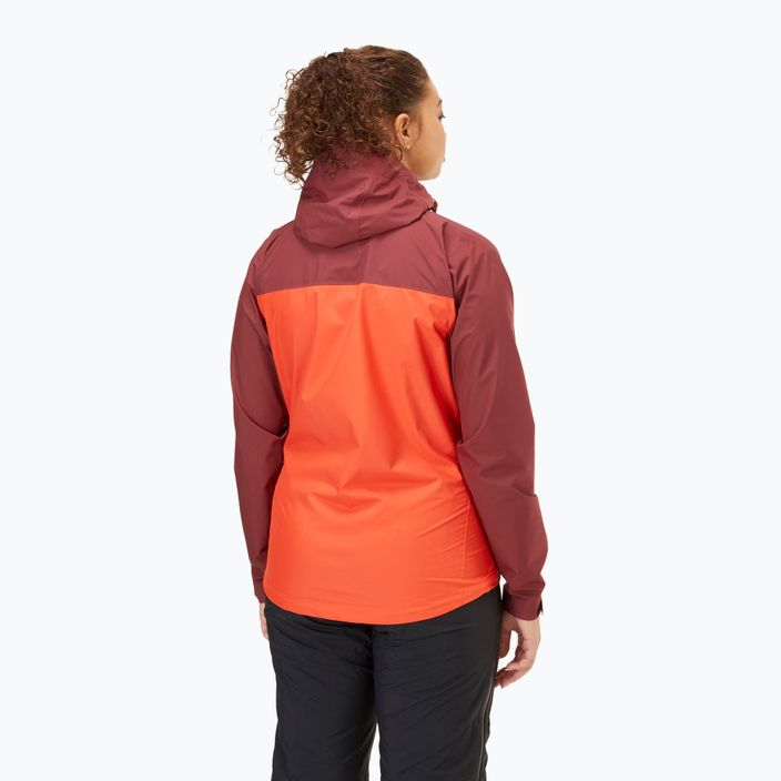 Куртка дощовик жіноча Rab Downpour Eco помаранчево-бордова QWG-83 3