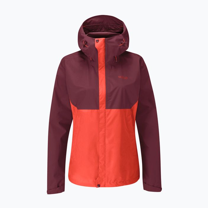 Куртка дощовик жіноча Rab Downpour Eco помаранчево-бордова QWG-83 10
