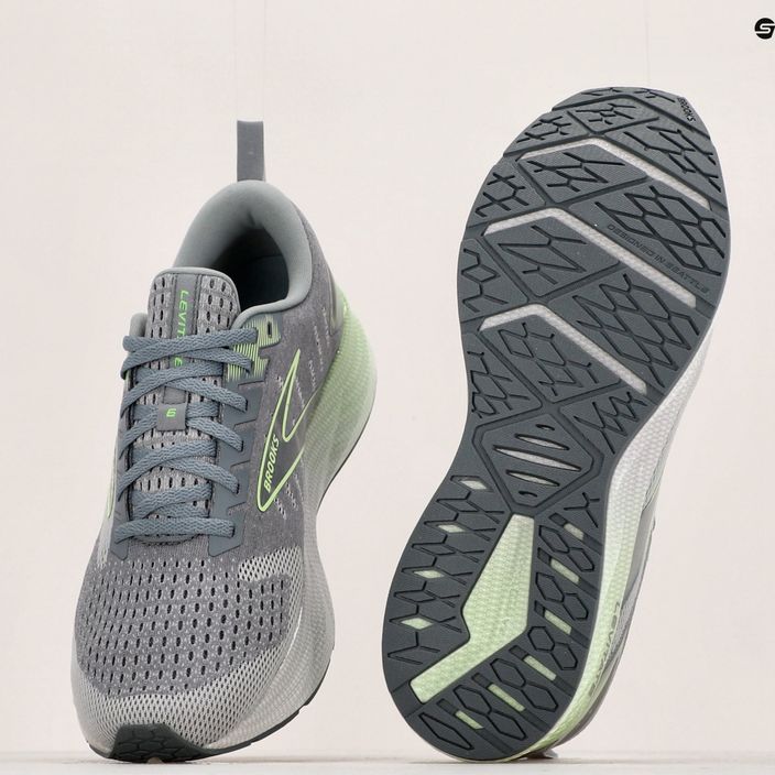 Кросівки для бігу чоловічі Brooks Levitate 6 primer grey/neon green 17