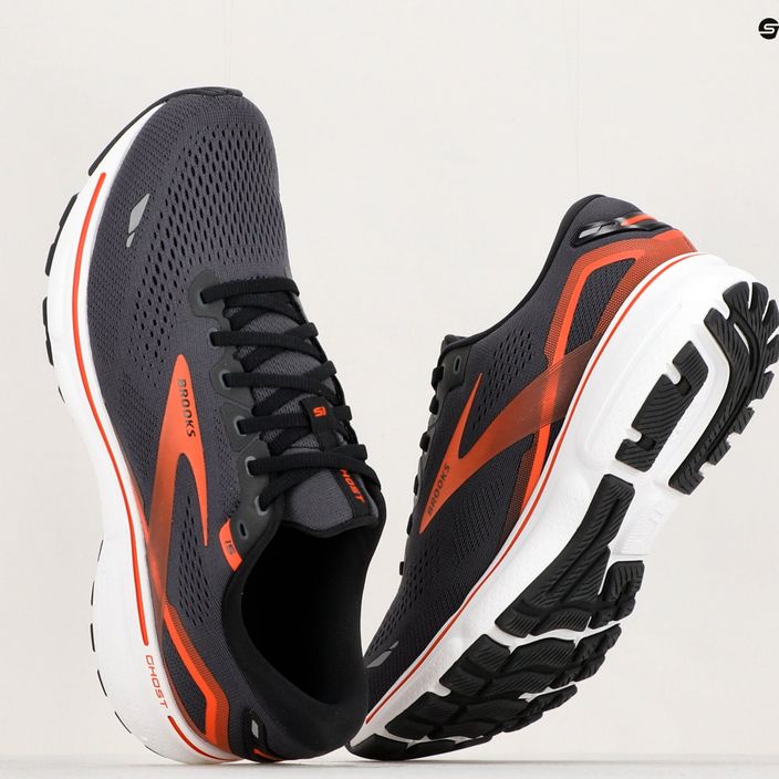 Кросівки для бігу чоловічі Brooks Ghost 15 ebony/black/spicy orange 17