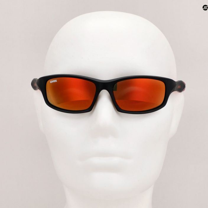 Сонцезахисні окуляри дитячі UVEX Sportstyle black mat red/ mirror red 507 53/3/866/2316 11