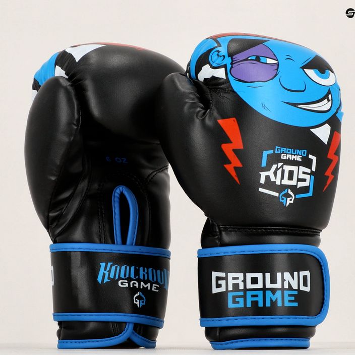 Рукавиці боксерські дитячі Ground Game Prodigy чорно-блакитні 13
