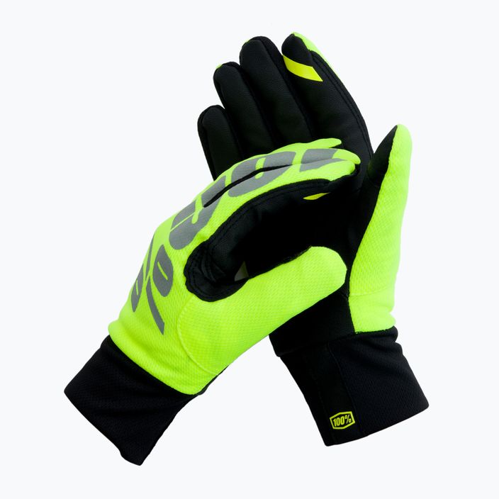 Велосипедні рукавиці 100%Hydromatic Waterproof neon yellow