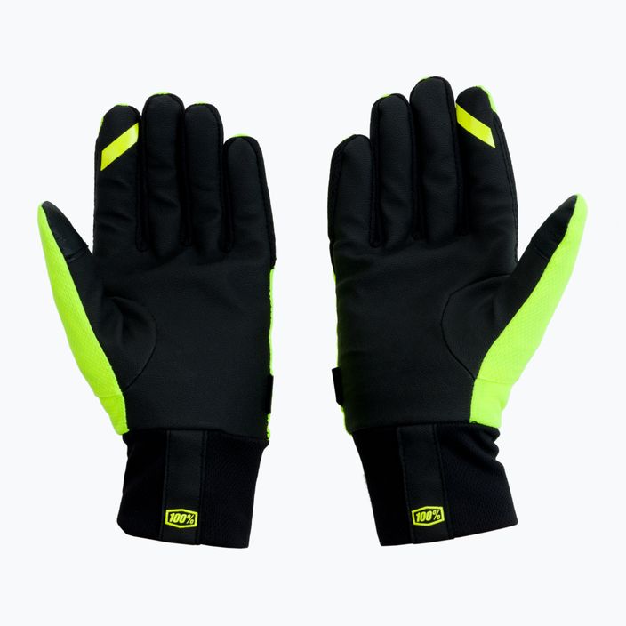 Велосипедні рукавиці 100%Hydromatic Waterproof neon yellow 2
