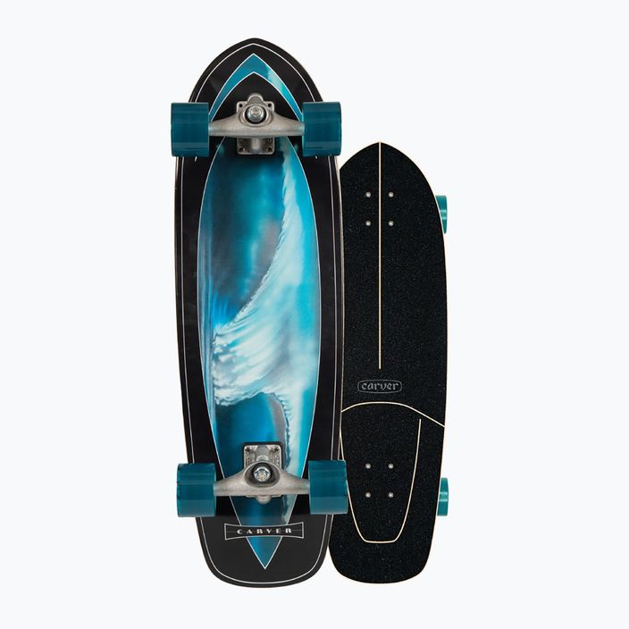 Скейтборд серфскейт Carver CX Raw 32" Super Surfer 2020 Complete блакитно-чорний C1012011064 8
