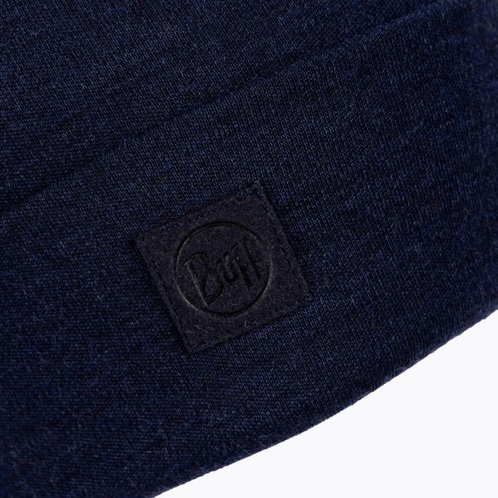 Шапка BUFF Heavyweight Merino Wool Hat Solid темно-синя 111170 3