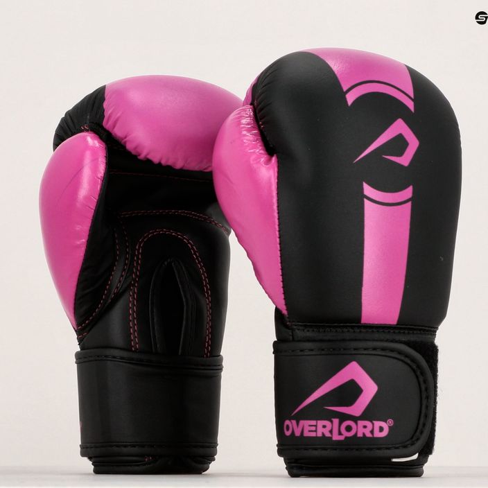 Рукавиці боксерські дитячі Overlord Boxer чорно-рожеві 100003-PK 13