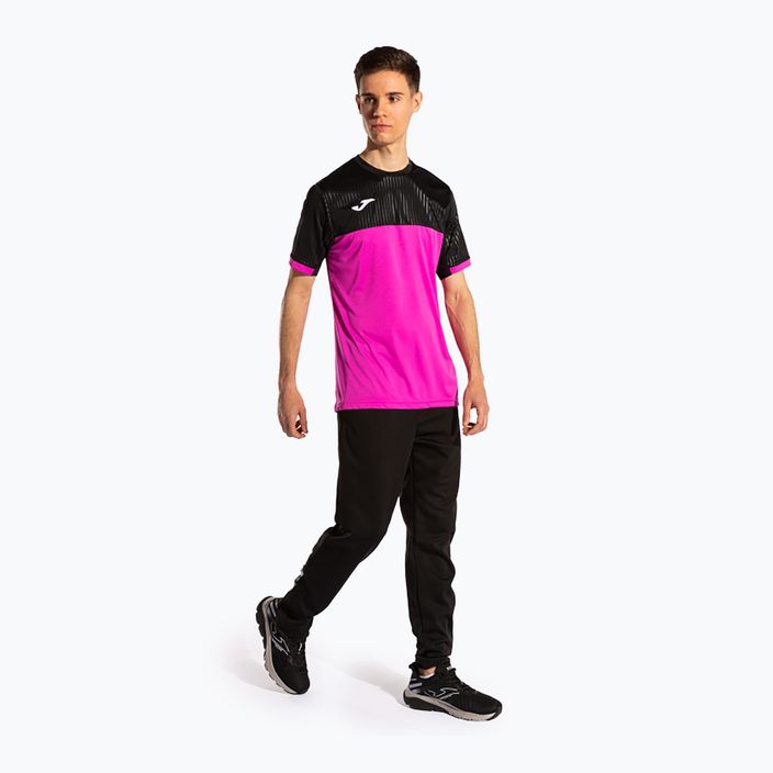 Футболка тенісна чоловіча Joma Montreal fluorescent pink/black 2