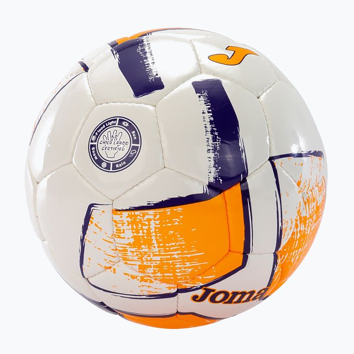 М'яч для футболу Joma Dali II white/fluor orange/purple розмір 5 2