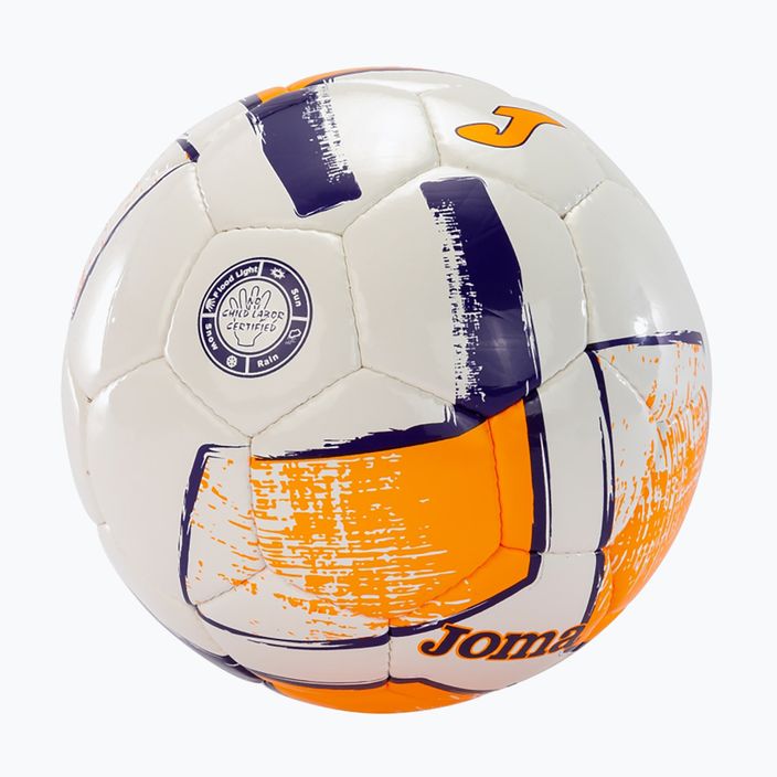 М'яч для футболу Joma Dali II fluor white/fluor orange/purple розмір 4 2