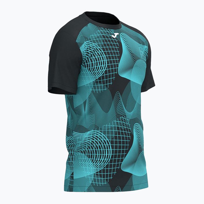 Футболка тенісна чоловіча Joma Challenge black/turquoise 3