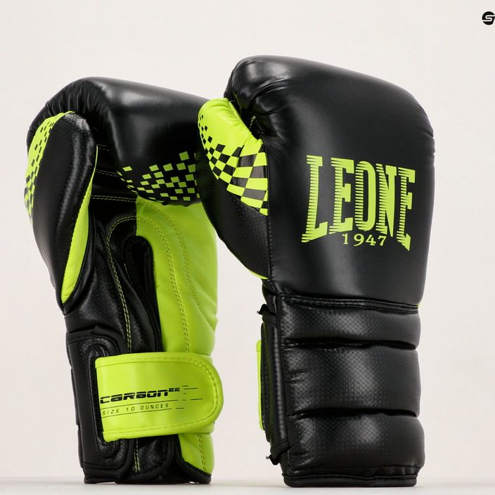 Рукавиці боксерські LEONE 1947 Carbon22 чорно-зелені GN222 16