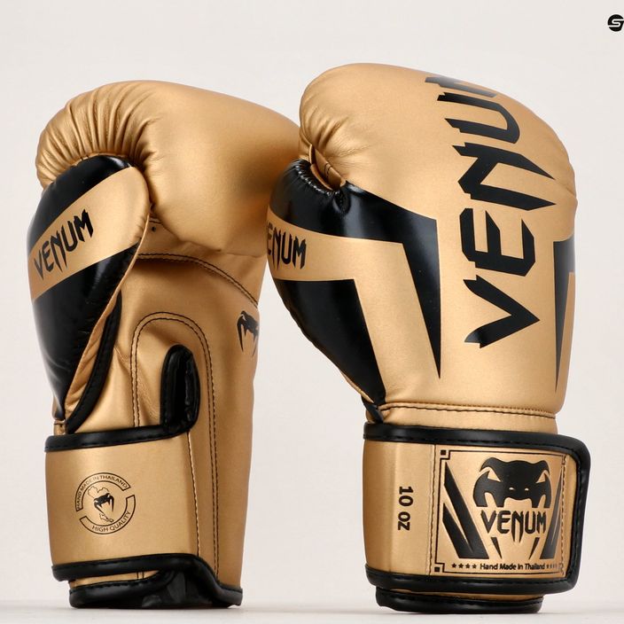 Рукавиці боксерські чоловічі Venum Elite золотисто-чорні 1392-449 13