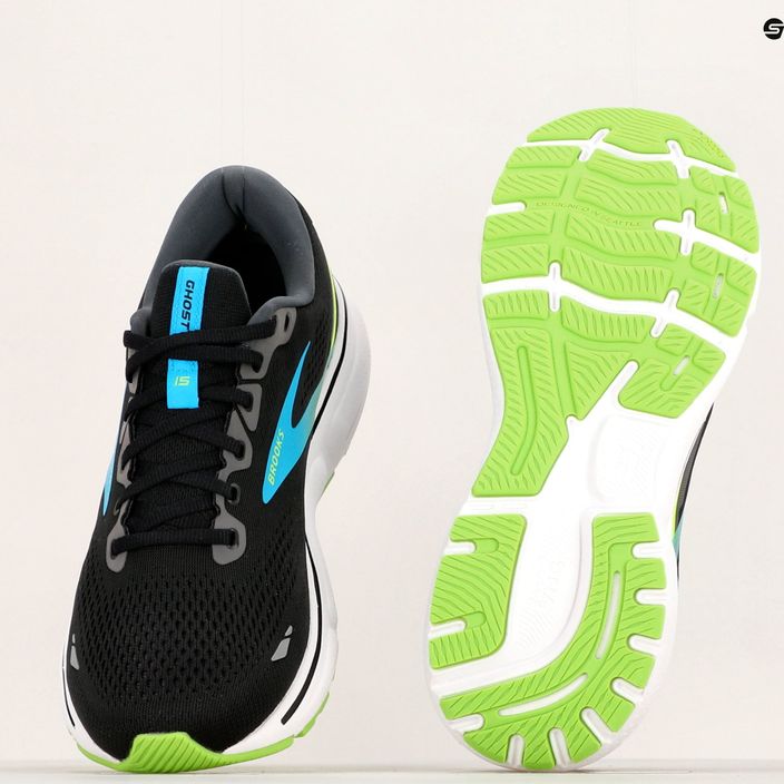 Кросівки для бігу чоловічі Brooks Ghost 15 black/hawaiian pcean/green 20