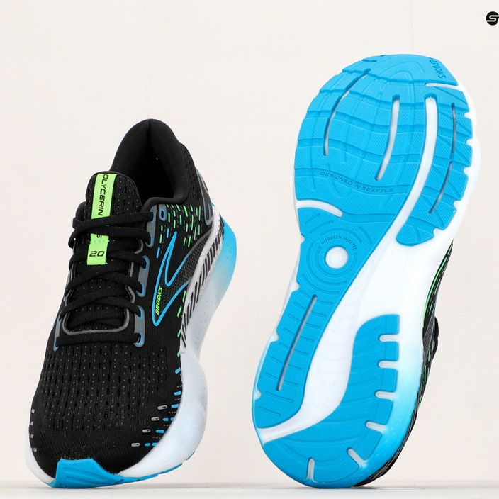 Кросівки для бігу чоловічі Brooks Glycerin GTS 20 black/hawaiian ocean/green 22