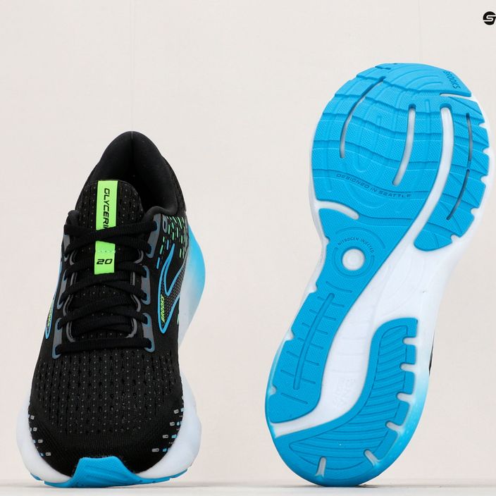 Кросівки для бігу чоловічі Brooks Glycerin 20 black/hawaiian ocean/green 17
