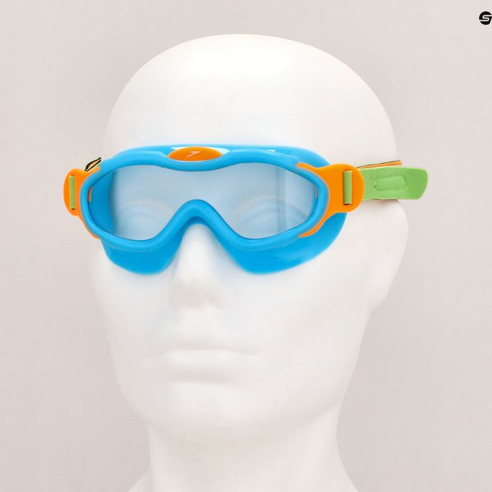 Дитяча маска для плавання Speedo Sea Squad Jr блакитна/зелена/помаранчева/прозора 8