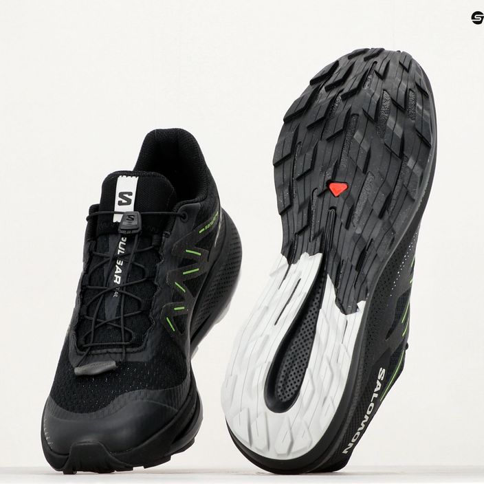 Кросівки для бігу чоловічі Salomon Pulsar Trail black/black/green gecko 20